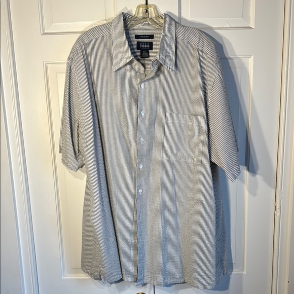 Harbor Bay Blue Casual Button Down Shirt Lightweight Cotton - Picture 1 of 6